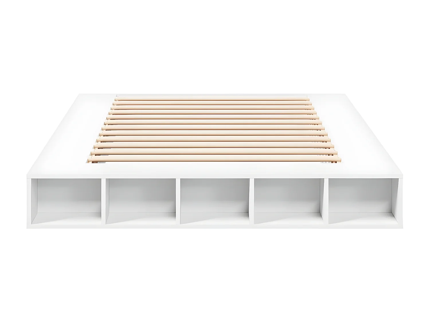 Cadre de lit blanc 160x200 bois d'ingénierie