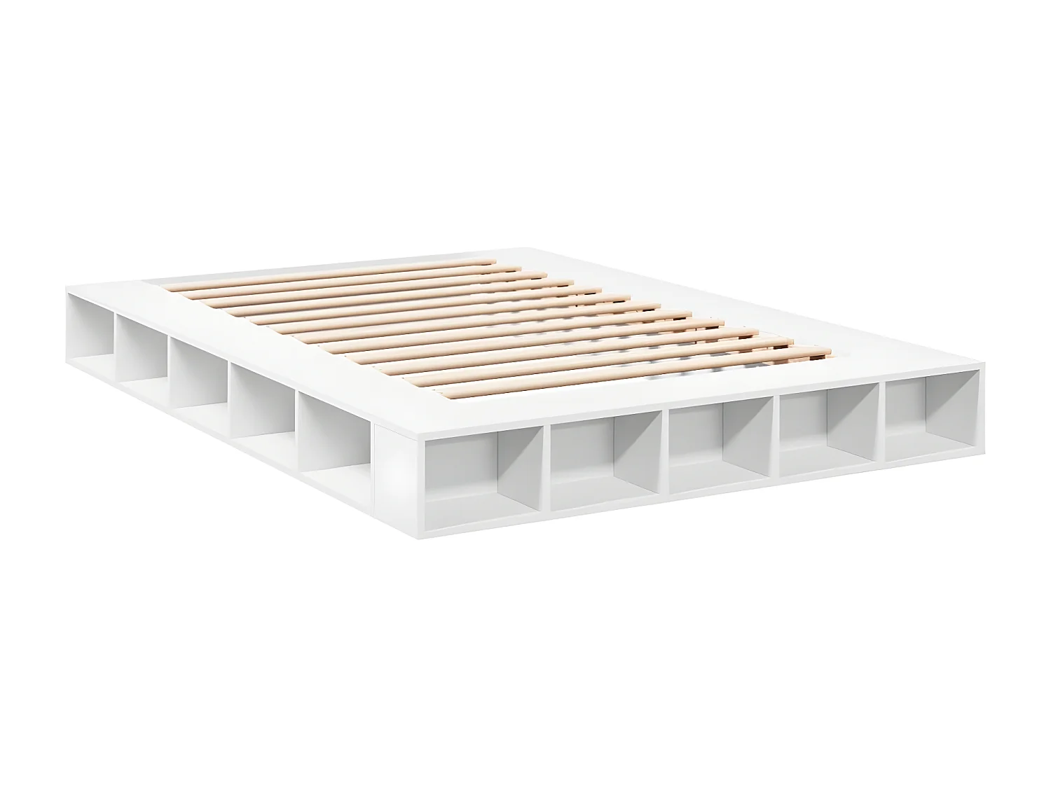 Cadre de lit blanc 160x200 bois d'ingénierie