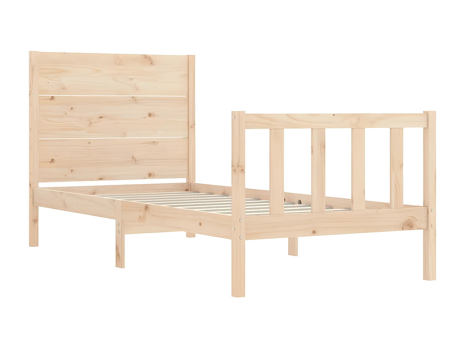 Cadre de lit et tête de lit 100x200 bois massif