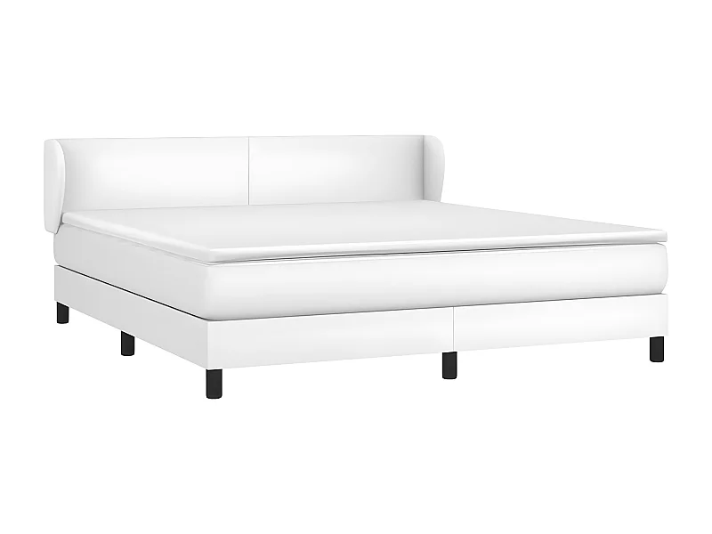 Sommier à lattes de lit avec matelas Blanc 180x200 Similicuir