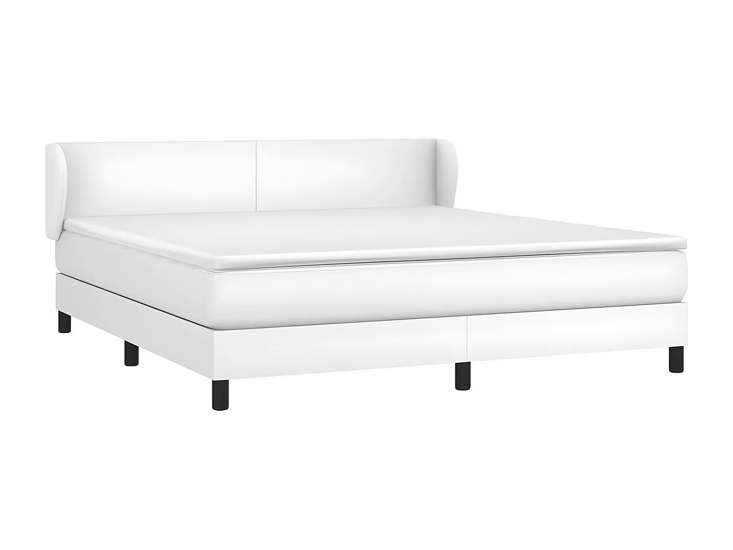 Sommier à lattes de lit avec matelas Blanc 180x200 Similicuir