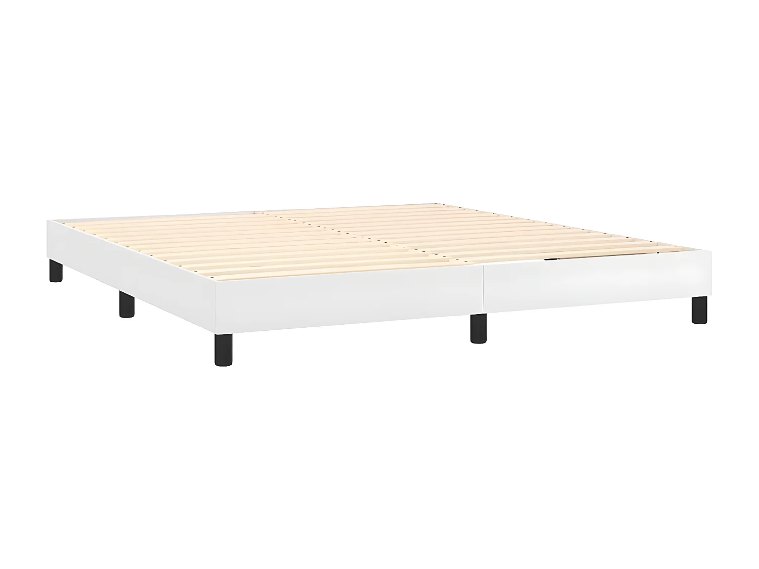 Sommier à lattes de lit avec matelas Blanc 180x200 Similicuir