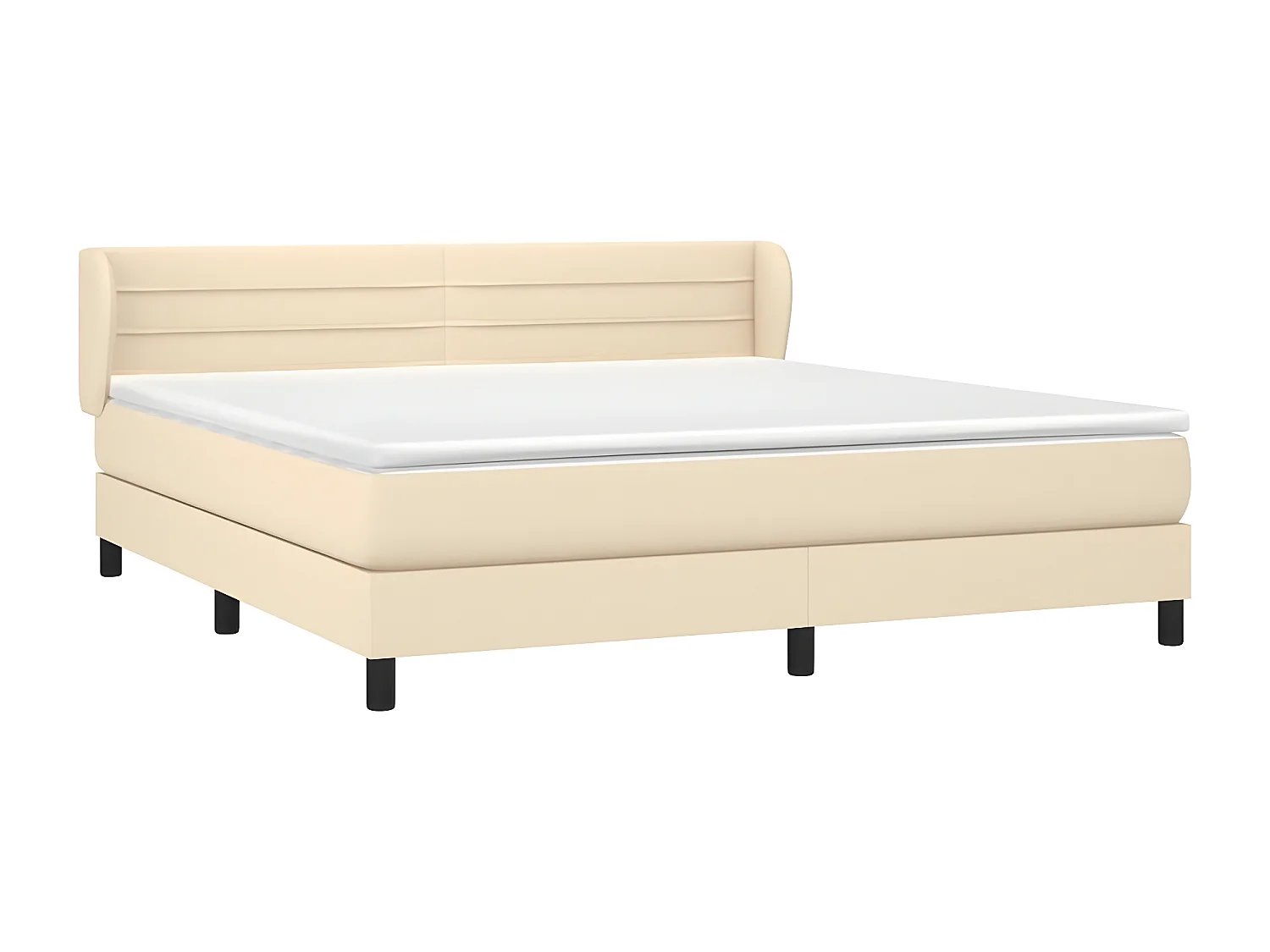 Sommier à lattes de lit avec matelas Crème 180x200 Tissu