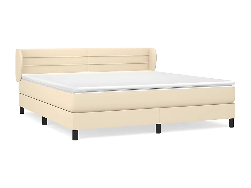 Sommier à lattes de lit avec matelas Crème 180x200 Tissu