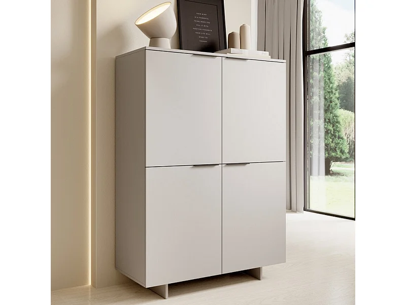 Buffet haut 4 portes beige mat Jude