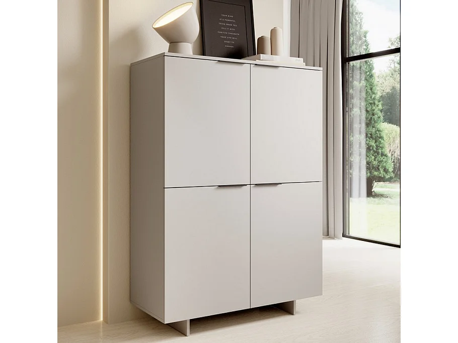 Buffet haut 4 portes beige mat Jude