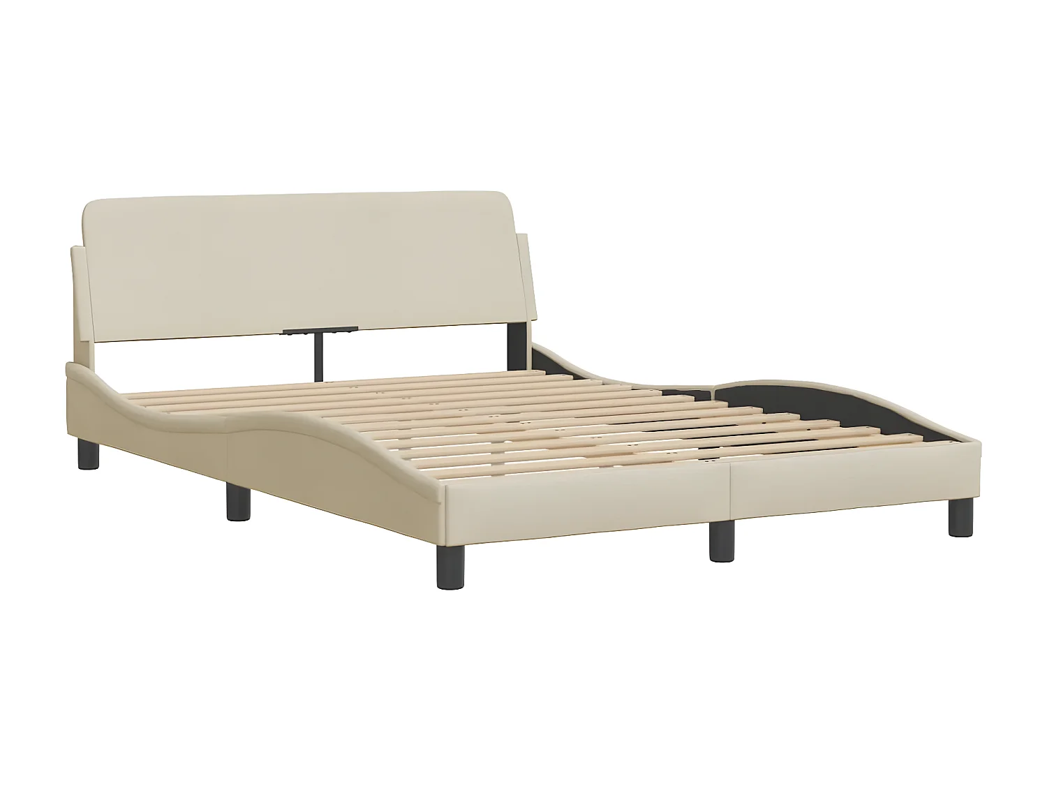 Lit avec matelas crème 120x200 tissu