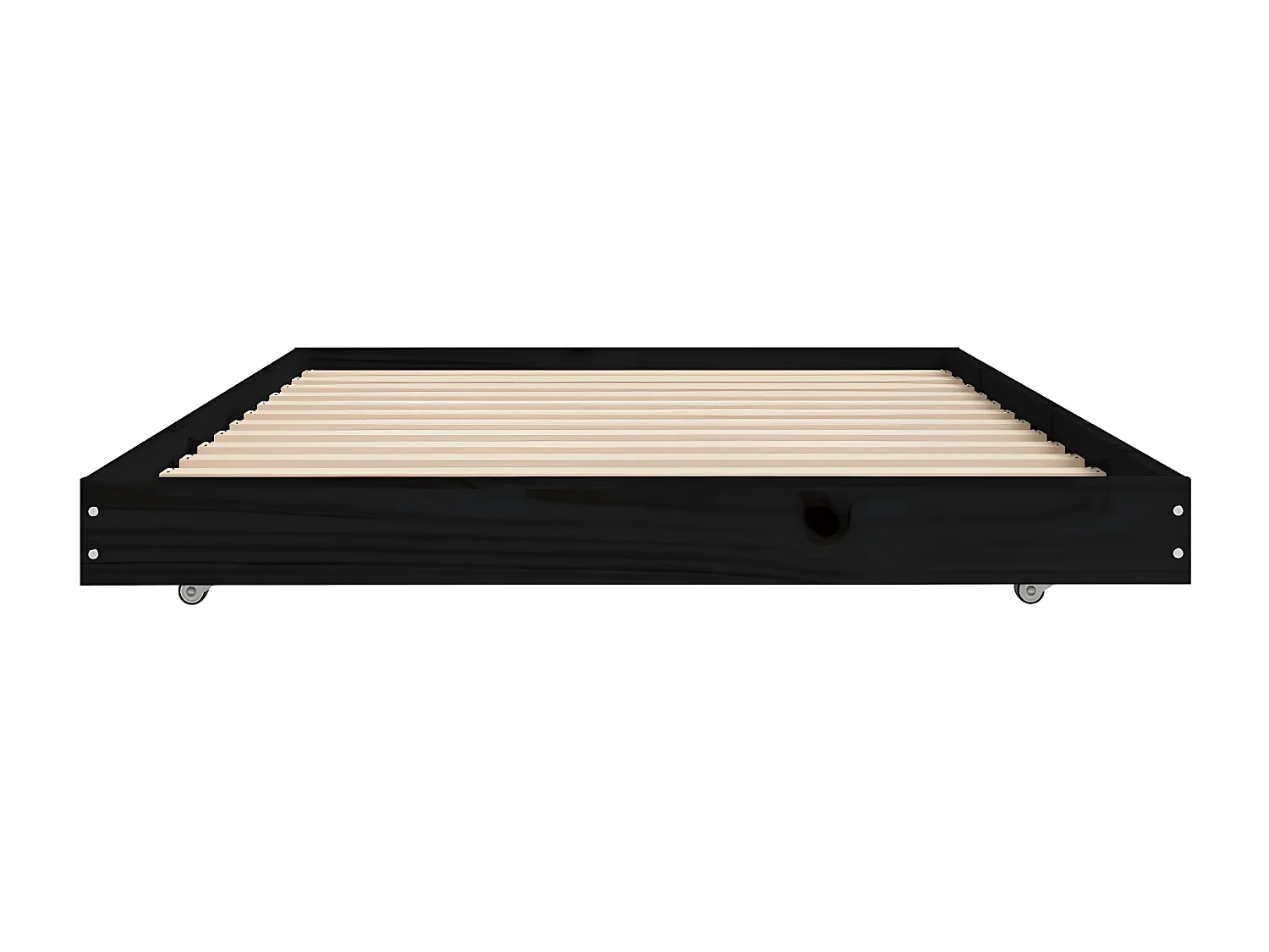 Cadre de lit Noir 75x190 Bois de pin massif