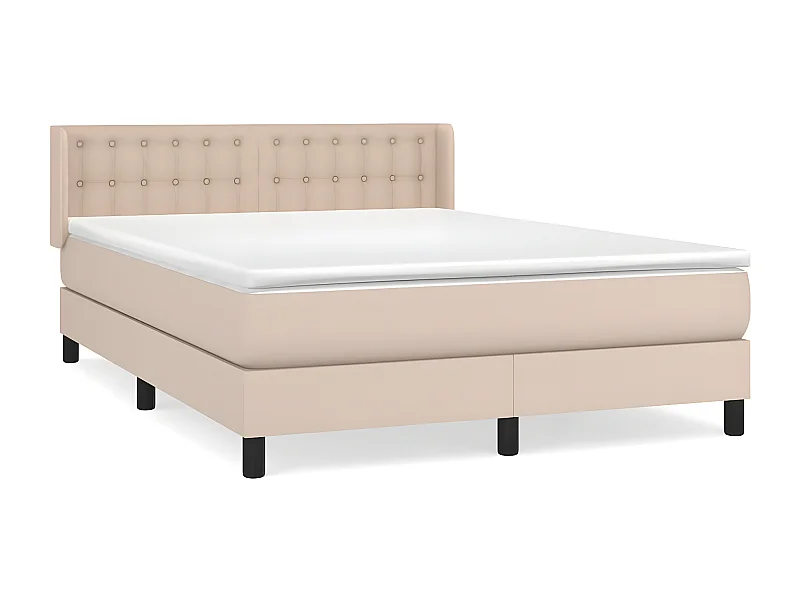 Sommier à lattes de lit avec matelas Cappuccino 140x190