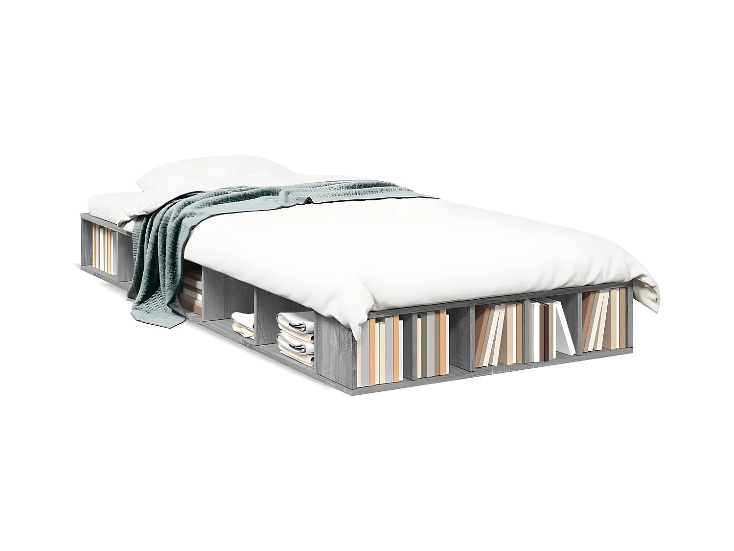 Cadre de lit sonoma gris 90x200 bois d'ingénierie