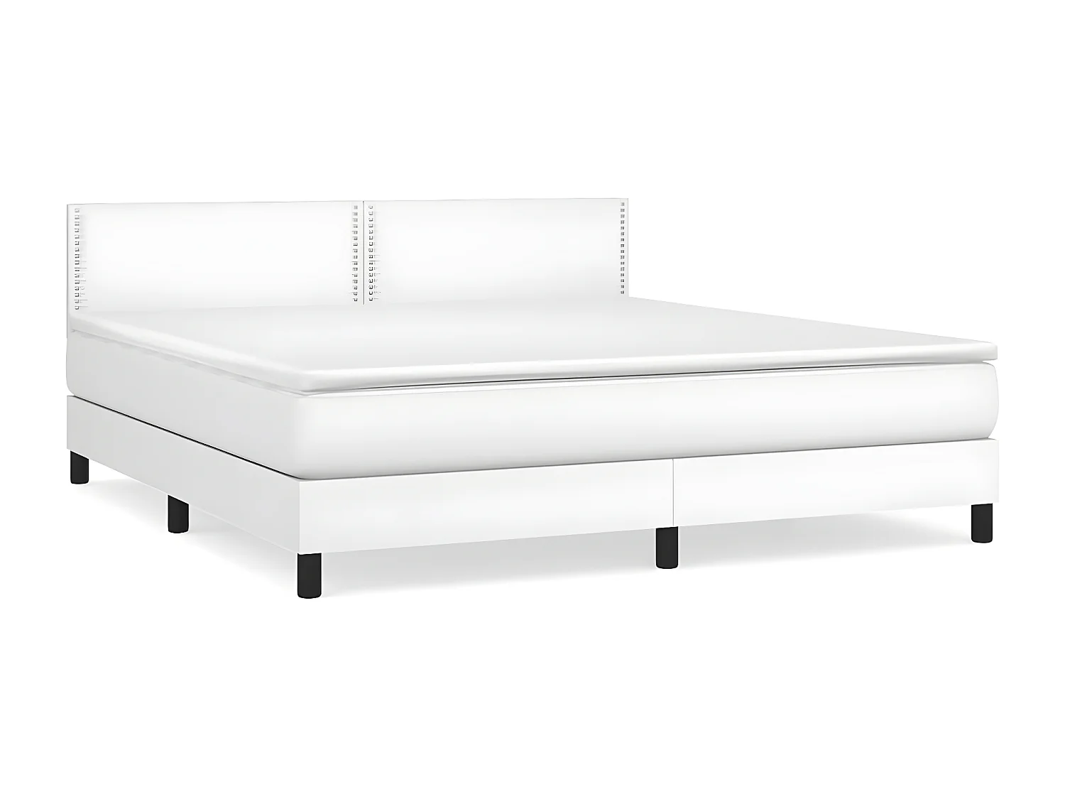 Sommier à lattes de lit avec matelas Blanc 180x200 Similicuir