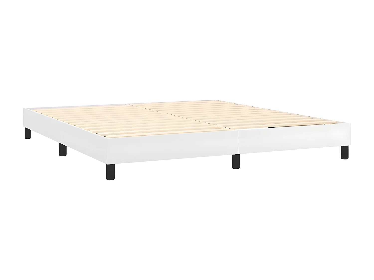 Sommier à lattes de lit avec matelas Blanc 180x200 Similicuir