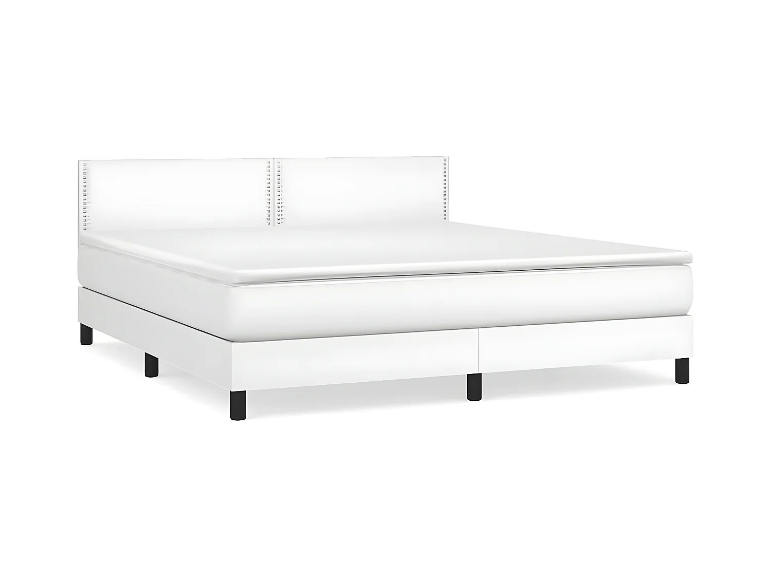 Sommier à lattes de lit avec matelas Blanc 180x200 Similicuir