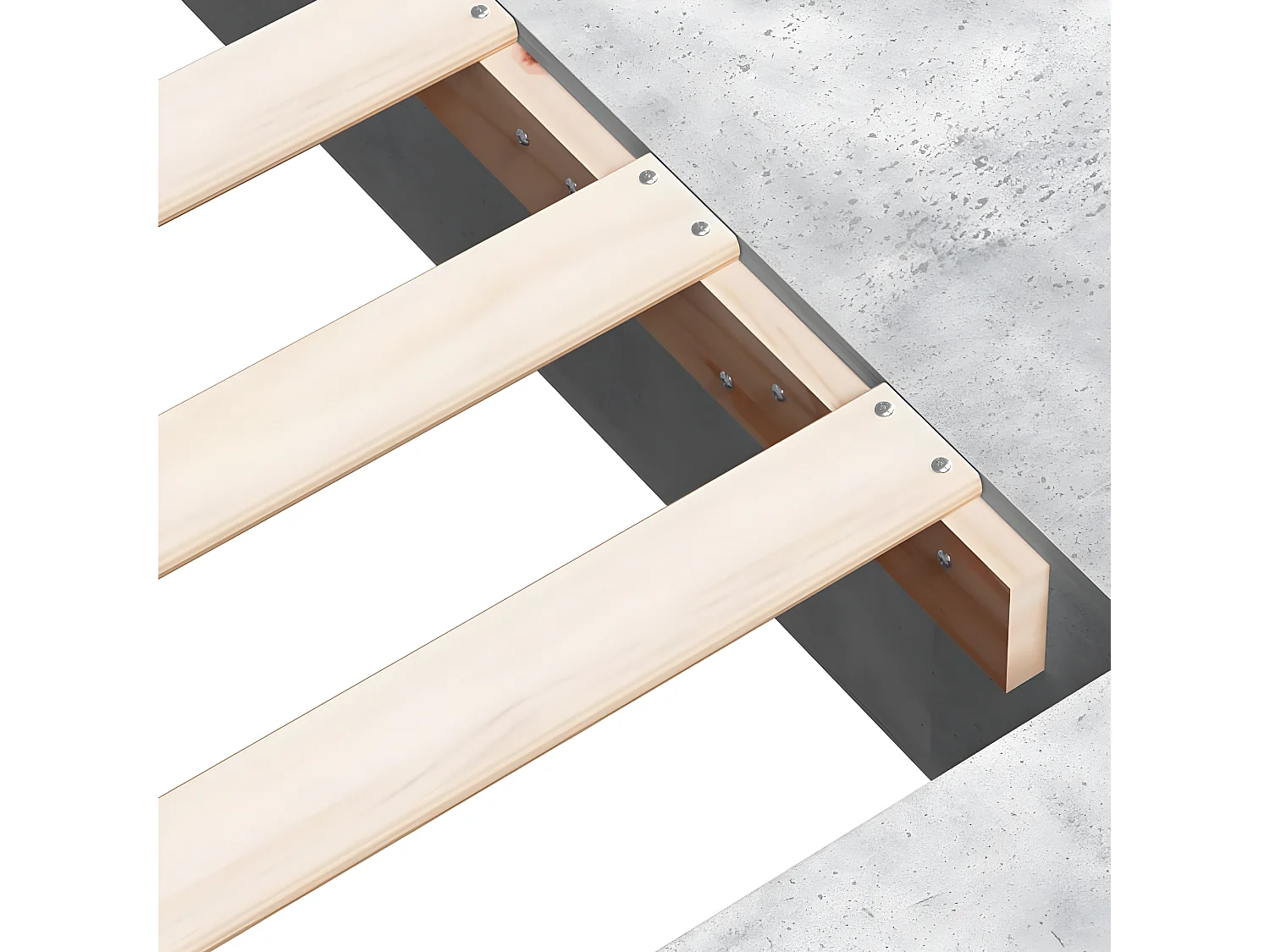 Cadre de lit gris béton 100x200 bois d'ingénierie