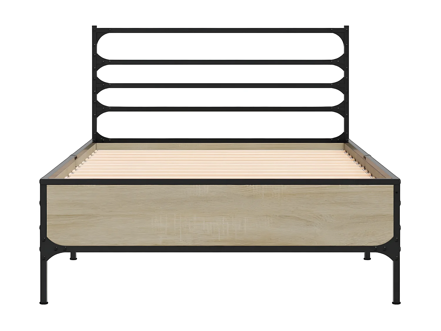 Cadre de lit chêne sonoma 75x190 bois d'ingénierie et métal