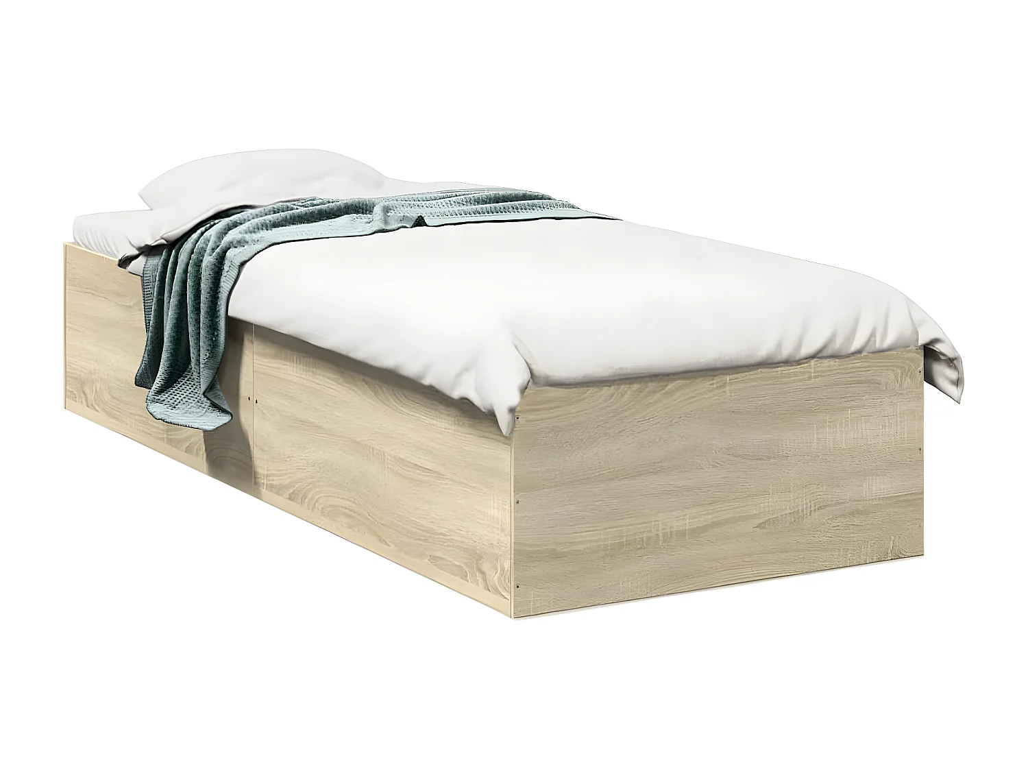 Cadre de lit chêne sonoma 75x190 bois d'ingénierie