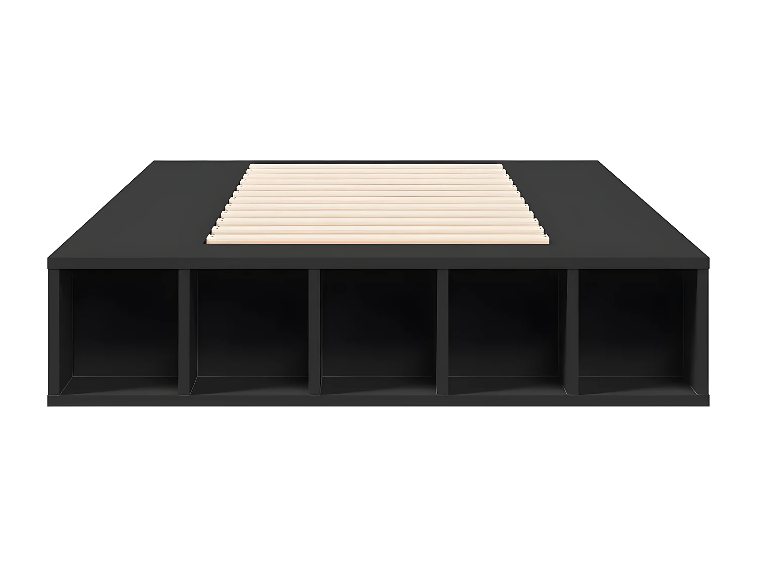 Cadre de lit noir 100x200 bois d'ingénierie