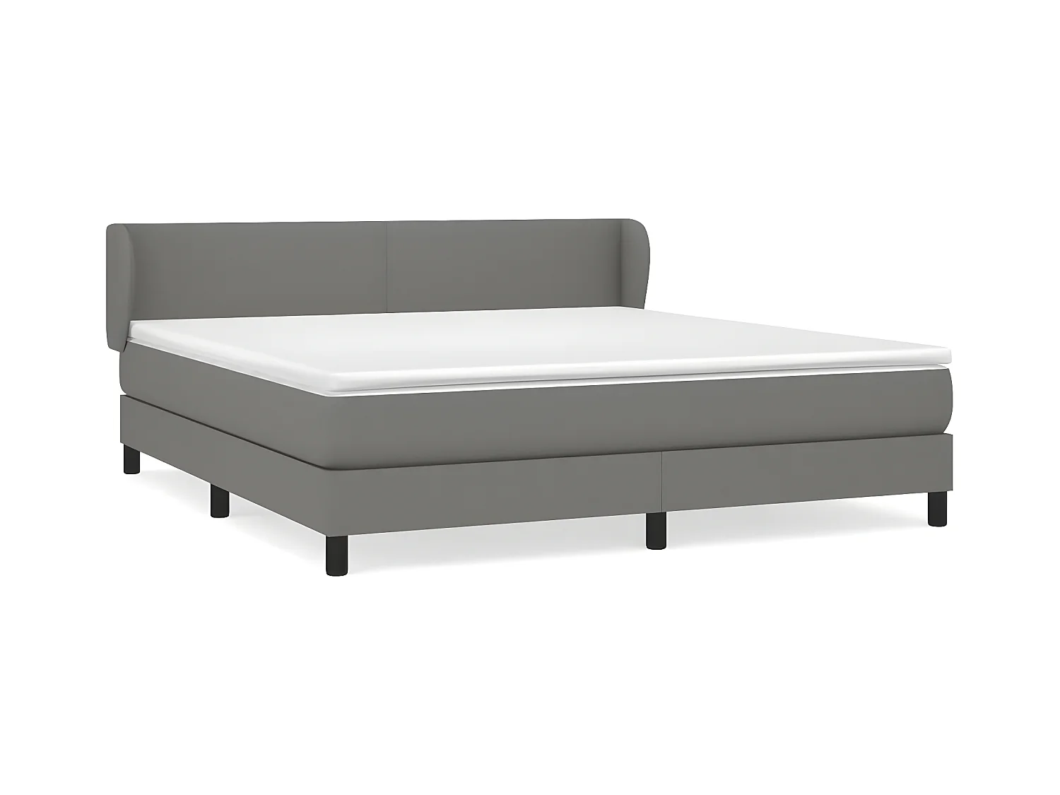 Sommier à lattes de lit avec matelas Gris foncé 180x200 Tissu