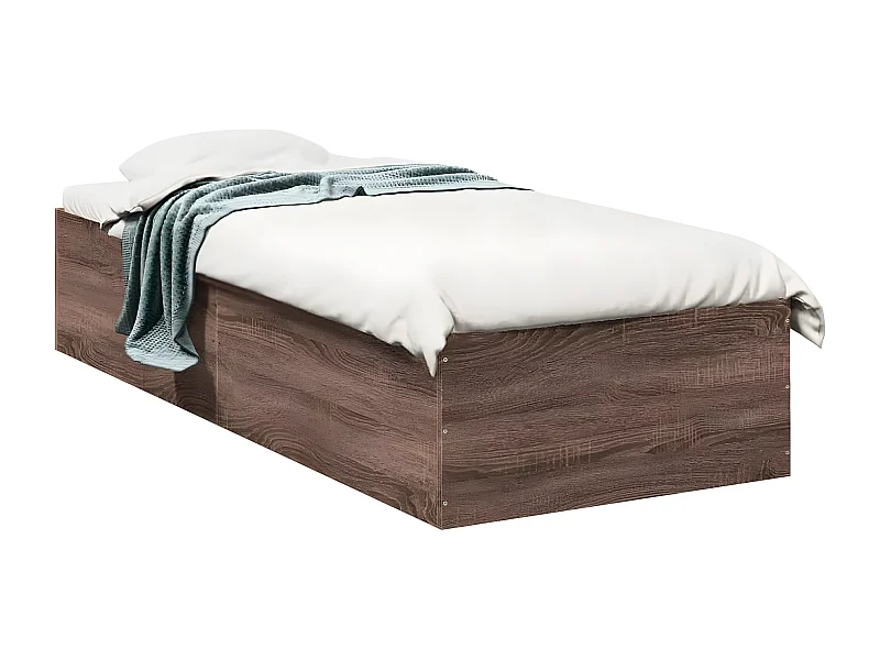 Cadre de lit chêne marron 75x190 bois d'ingénierie