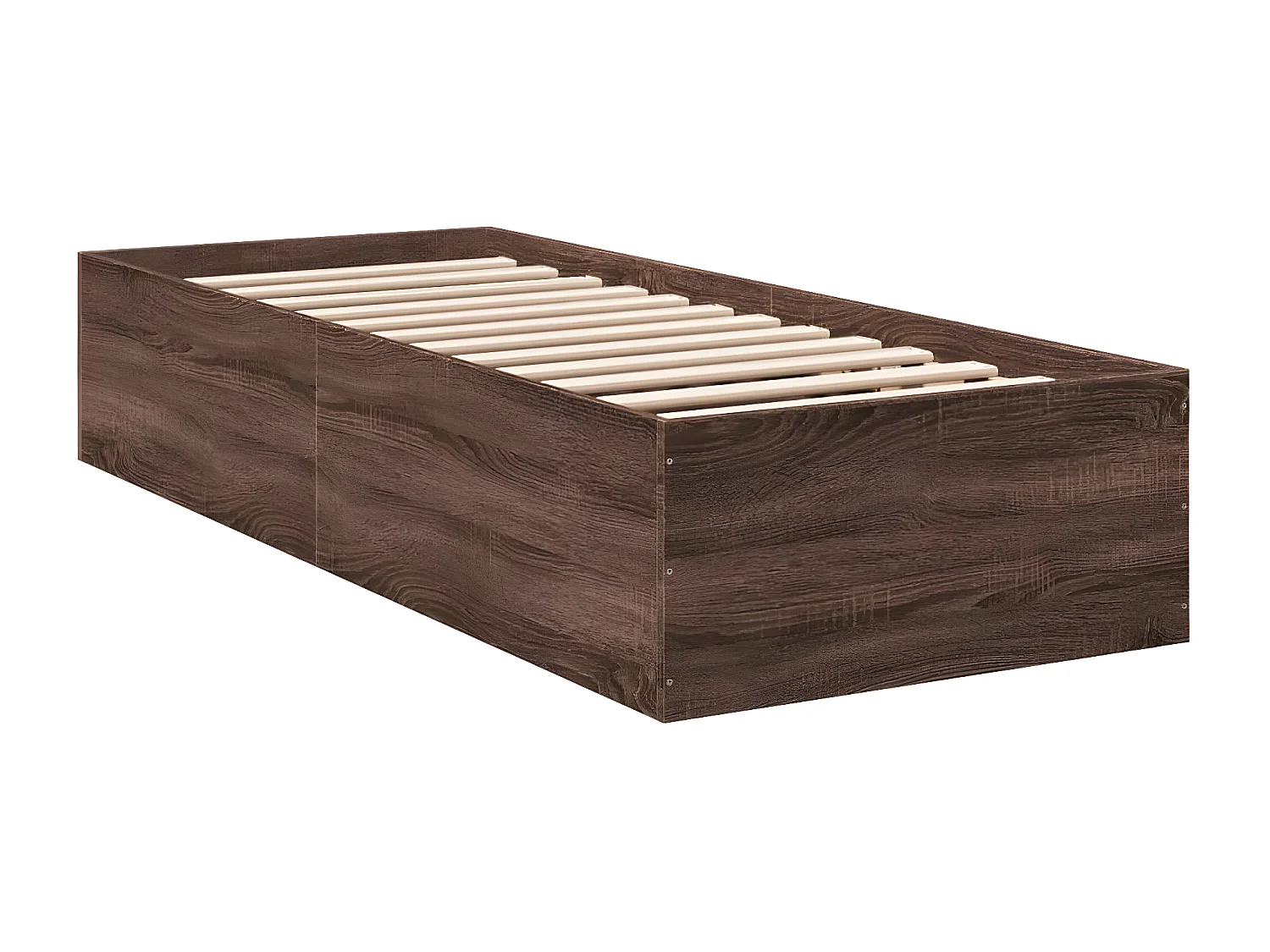 Cadre de lit chêne marron 75x190 bois d'ingénierie