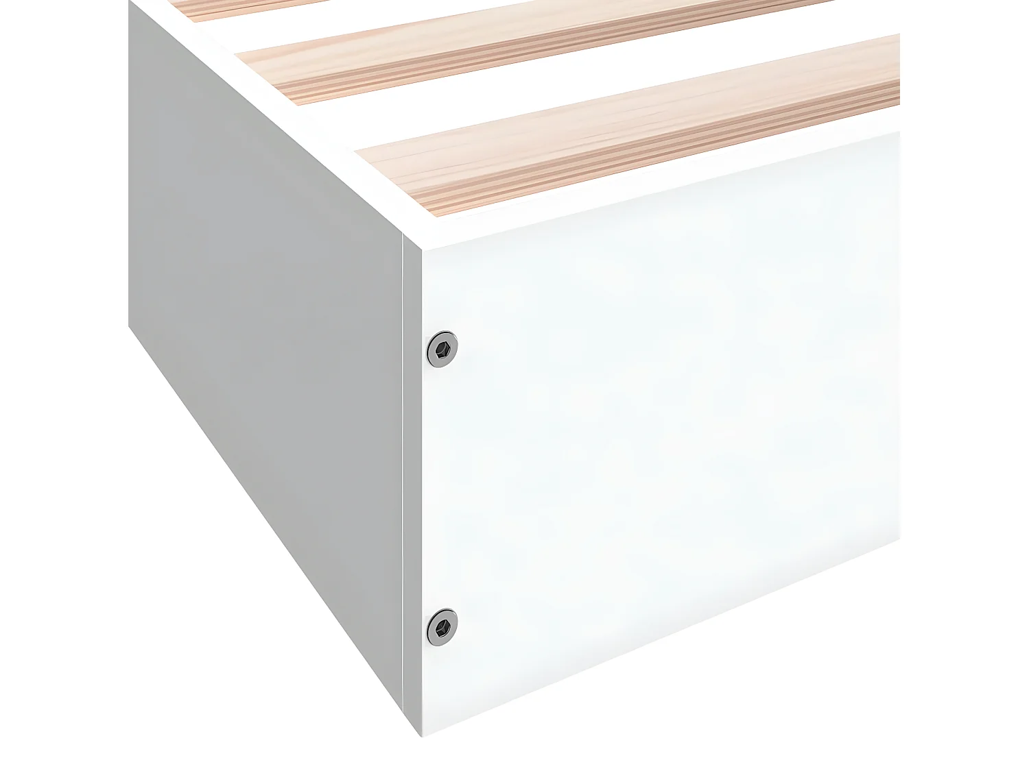 Cadre de lit blanc 140x200 bois d'ingénierie