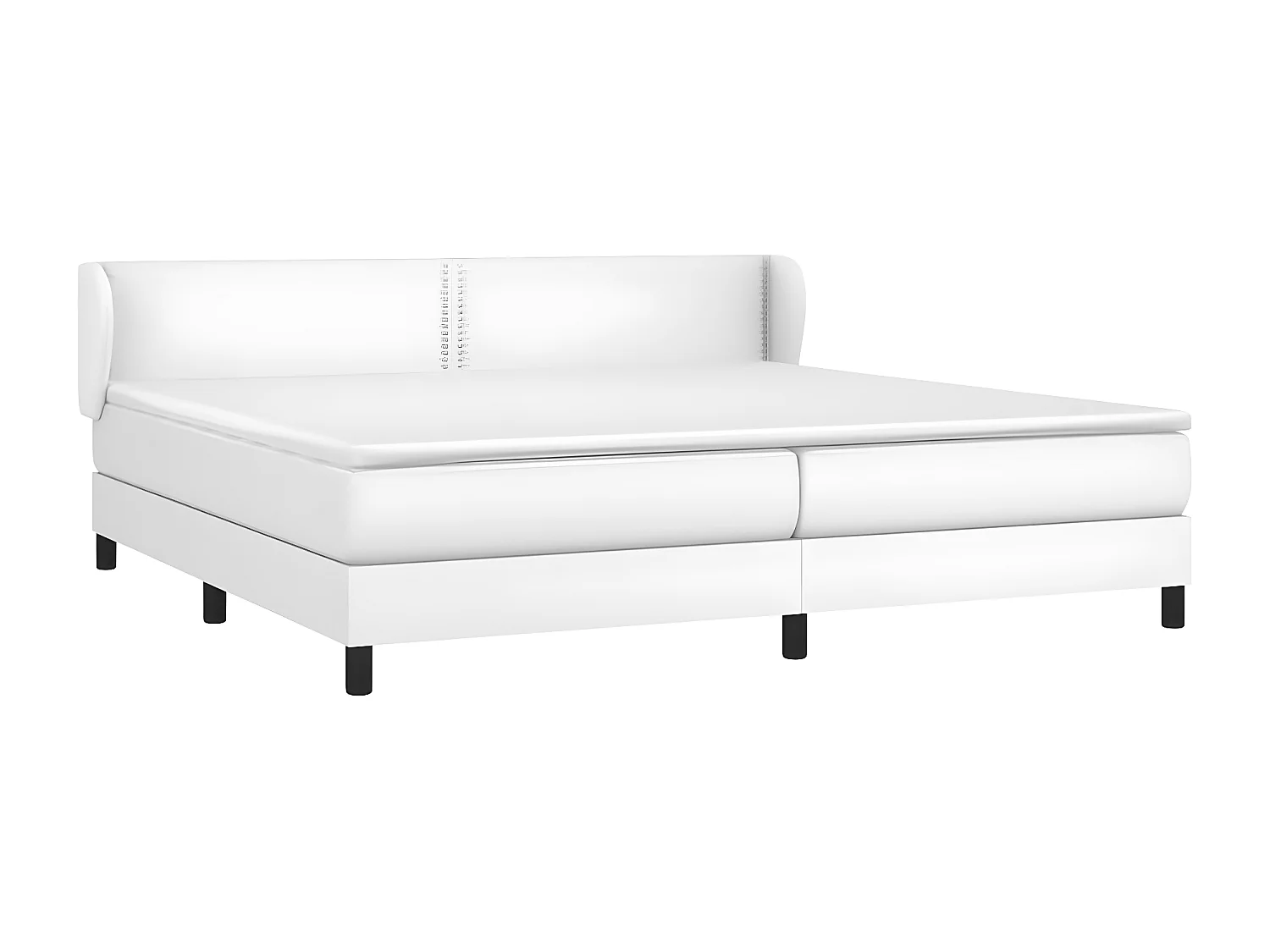 Sommier à lattes de lit avec matelas Blanc 200x200 Similicuir