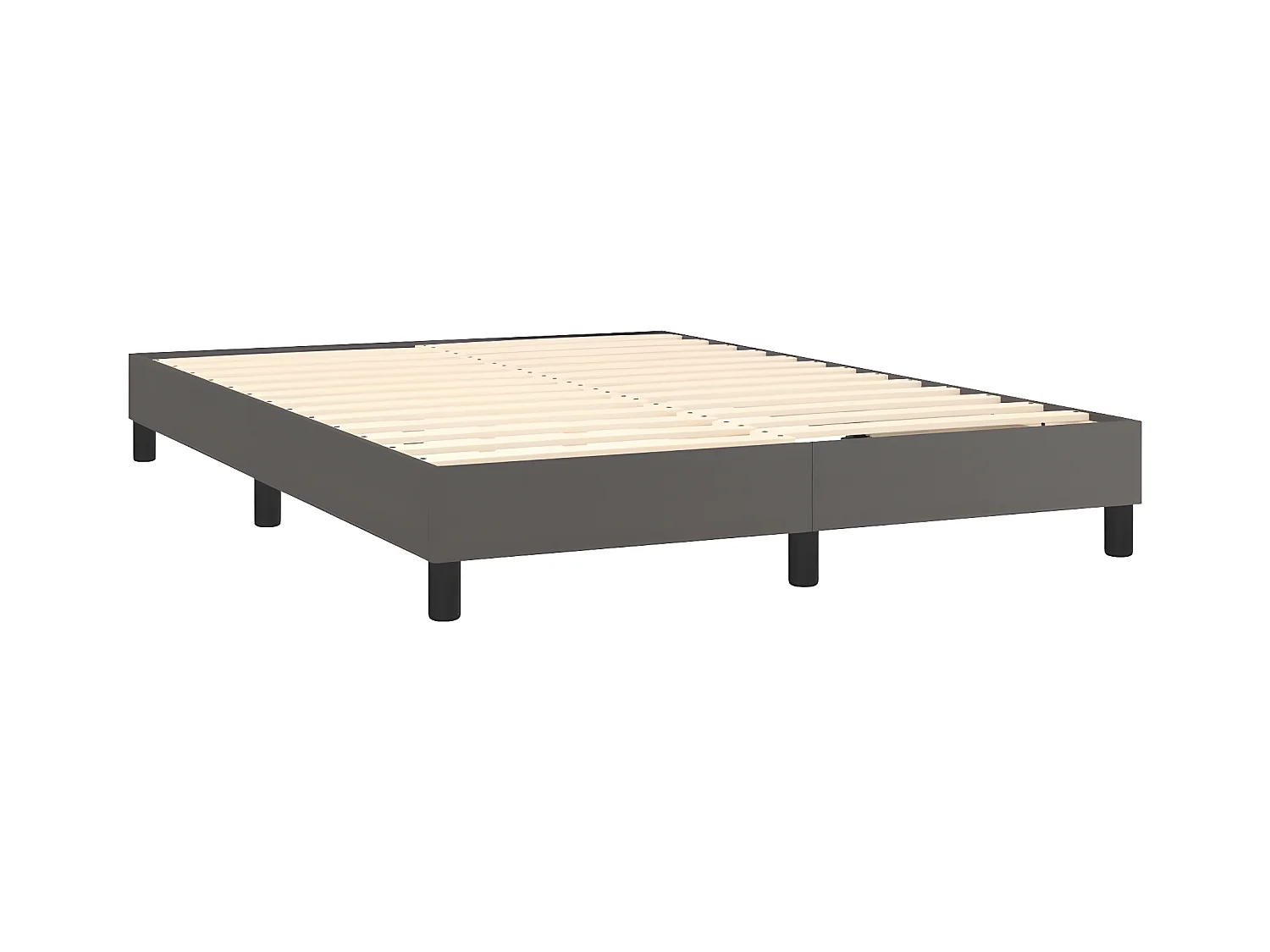 Sommier à lattes de lit avec matelas et LED Gris 140x190
