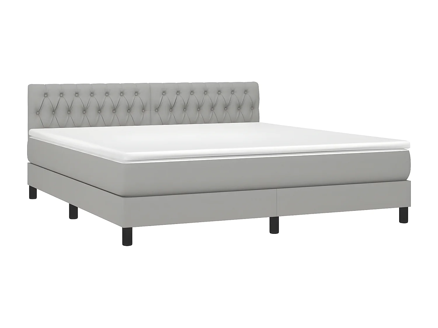 Sommier à lattes de lit avec matelas Gris clair 180x200 Tissu
