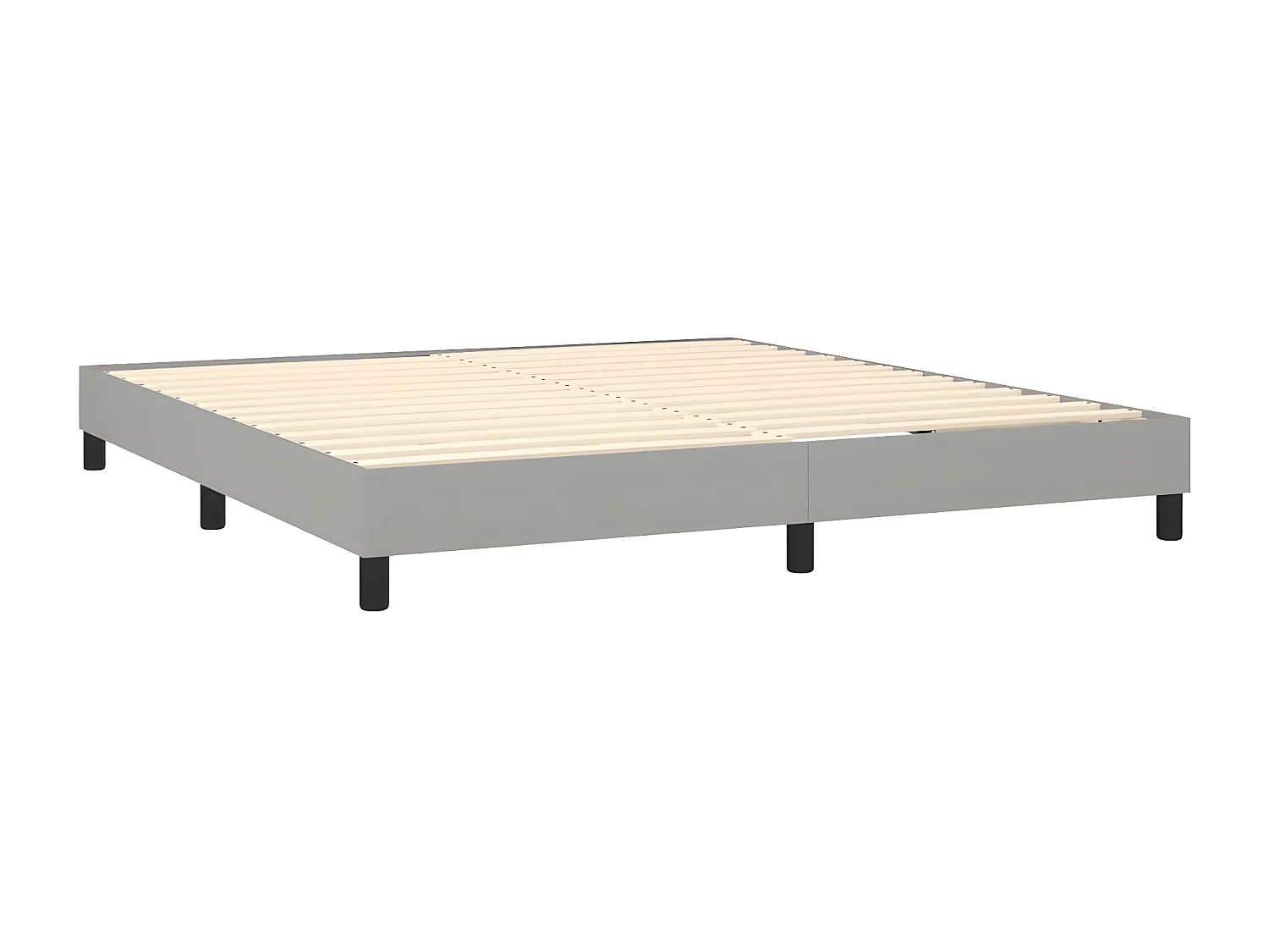 Sommier à lattes de lit avec matelas Gris clair 180x200 Tissu