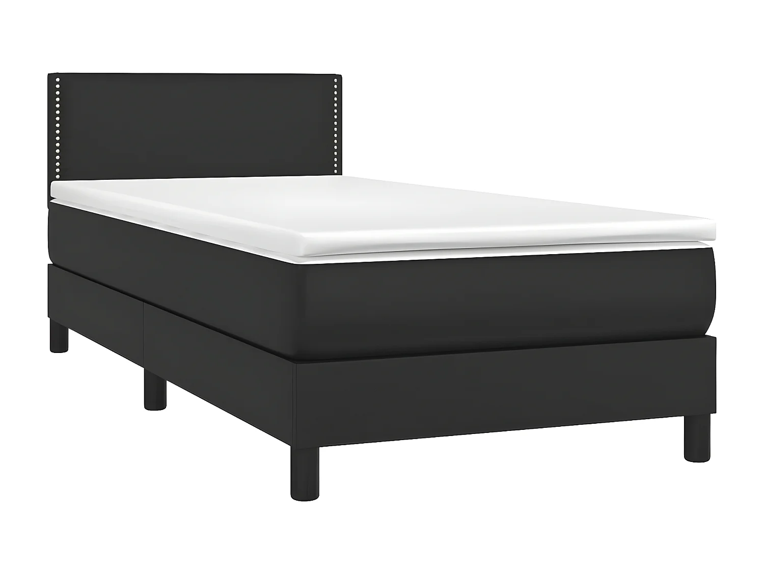 Sommier à lattes de lit avec matelas et LED Noir 100x200