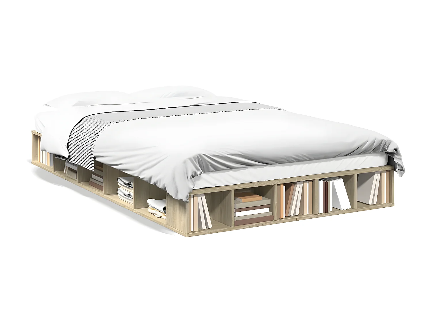 Cadre de lit chêne sonoma 120x200 bois d'ingénierie