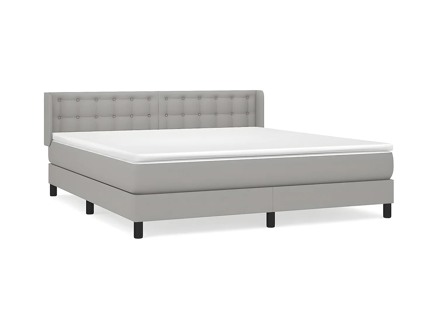 Sommier à lattes de lit avec matelas Gris clair 180x200 Tissu