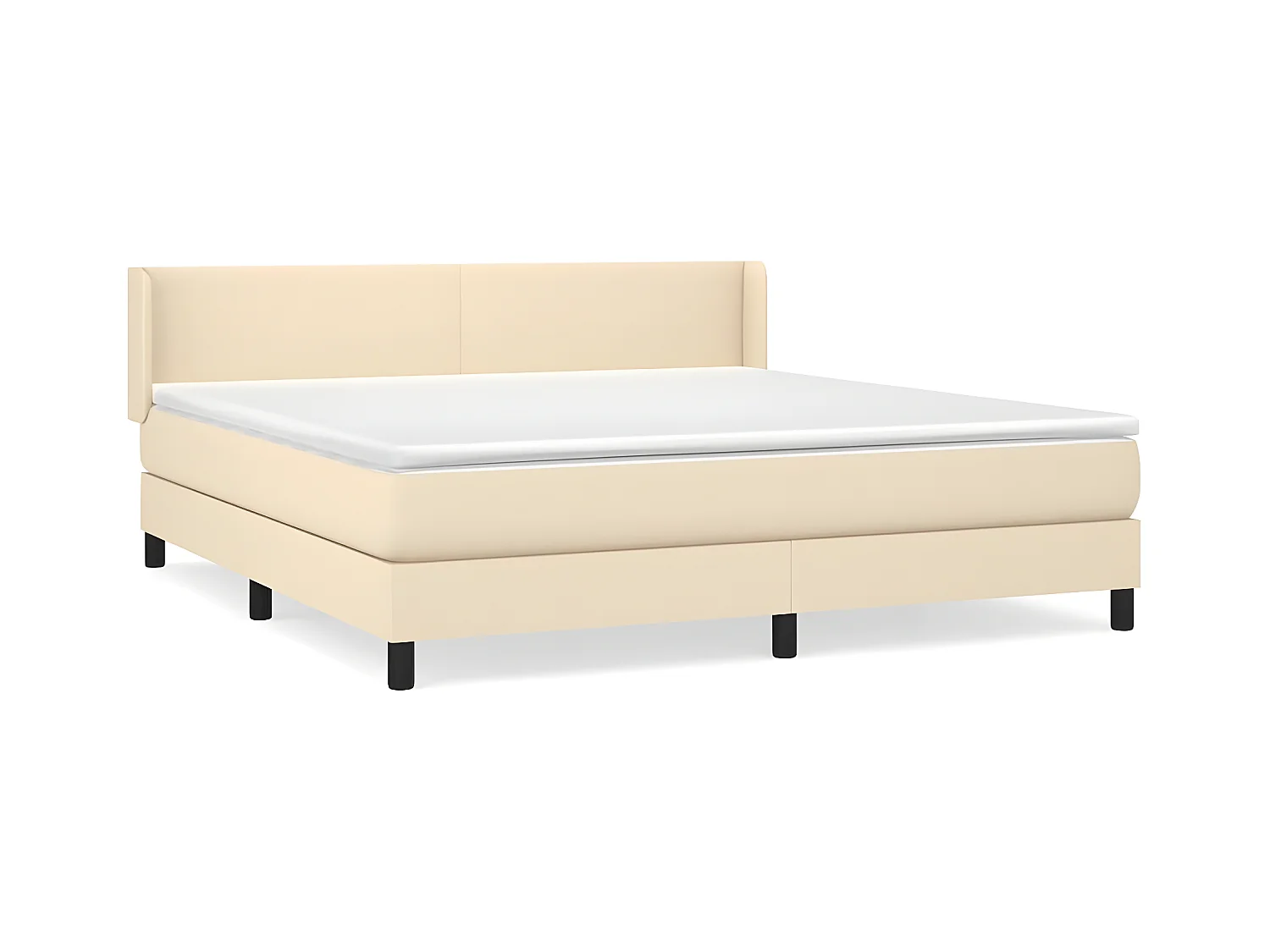 Sommier à lattes de lit avec matelas Crème 180x200 Tissu