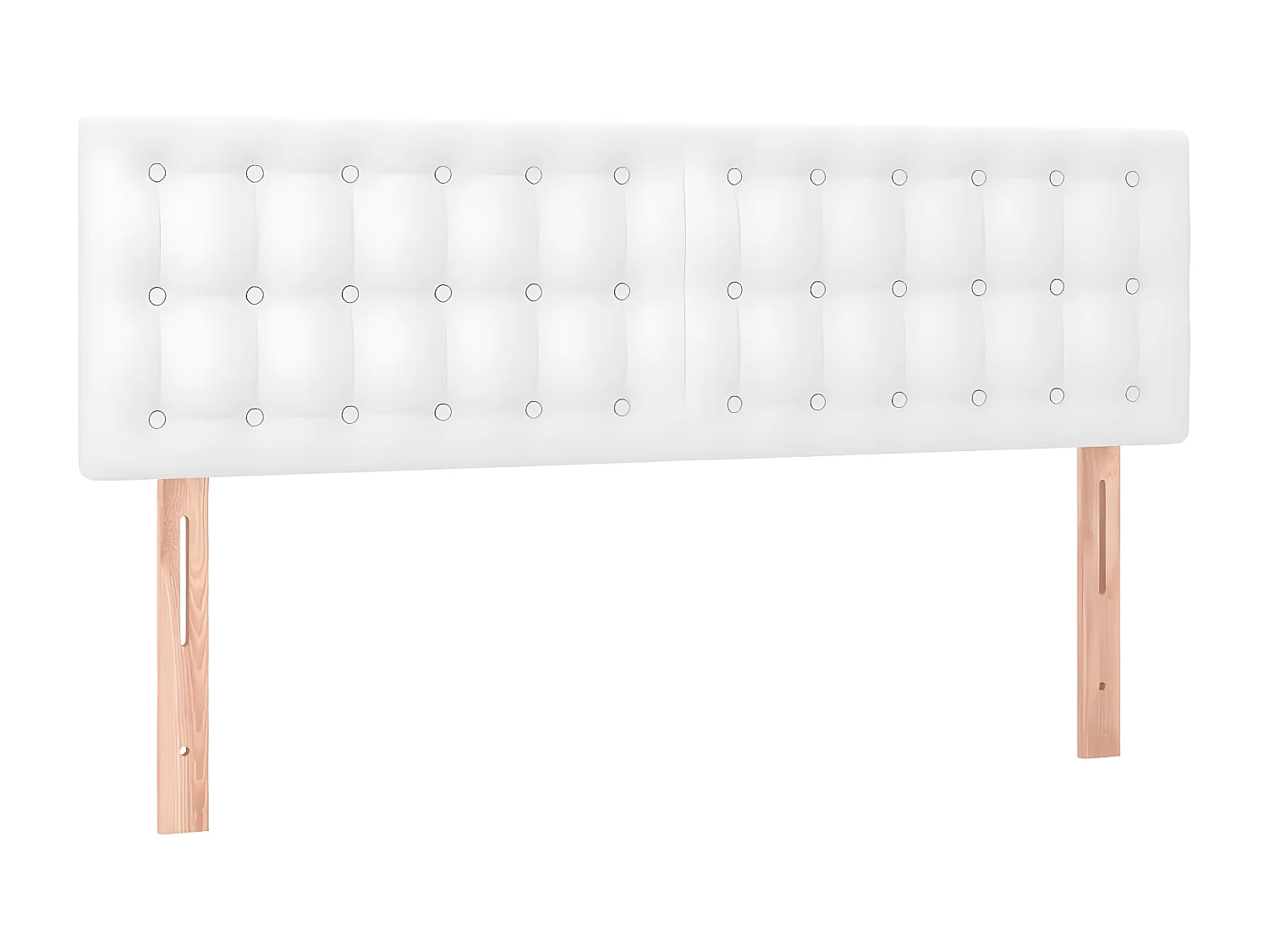 Sommier à lattes de lit avec matelas Blanc 140x190 Similicuir