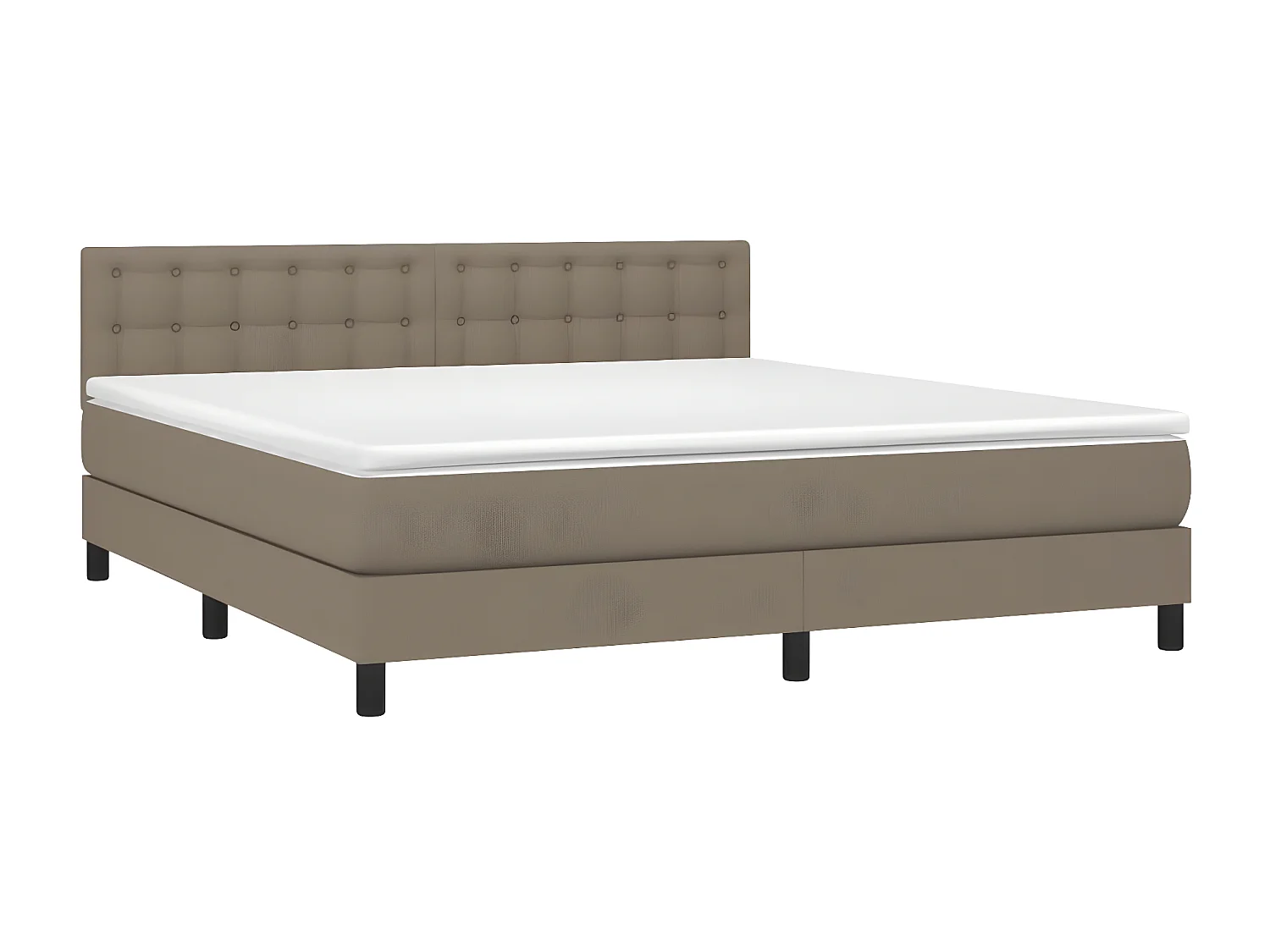 Sommier à lattes de lit avec matelas Taupe 180x200 Tissu