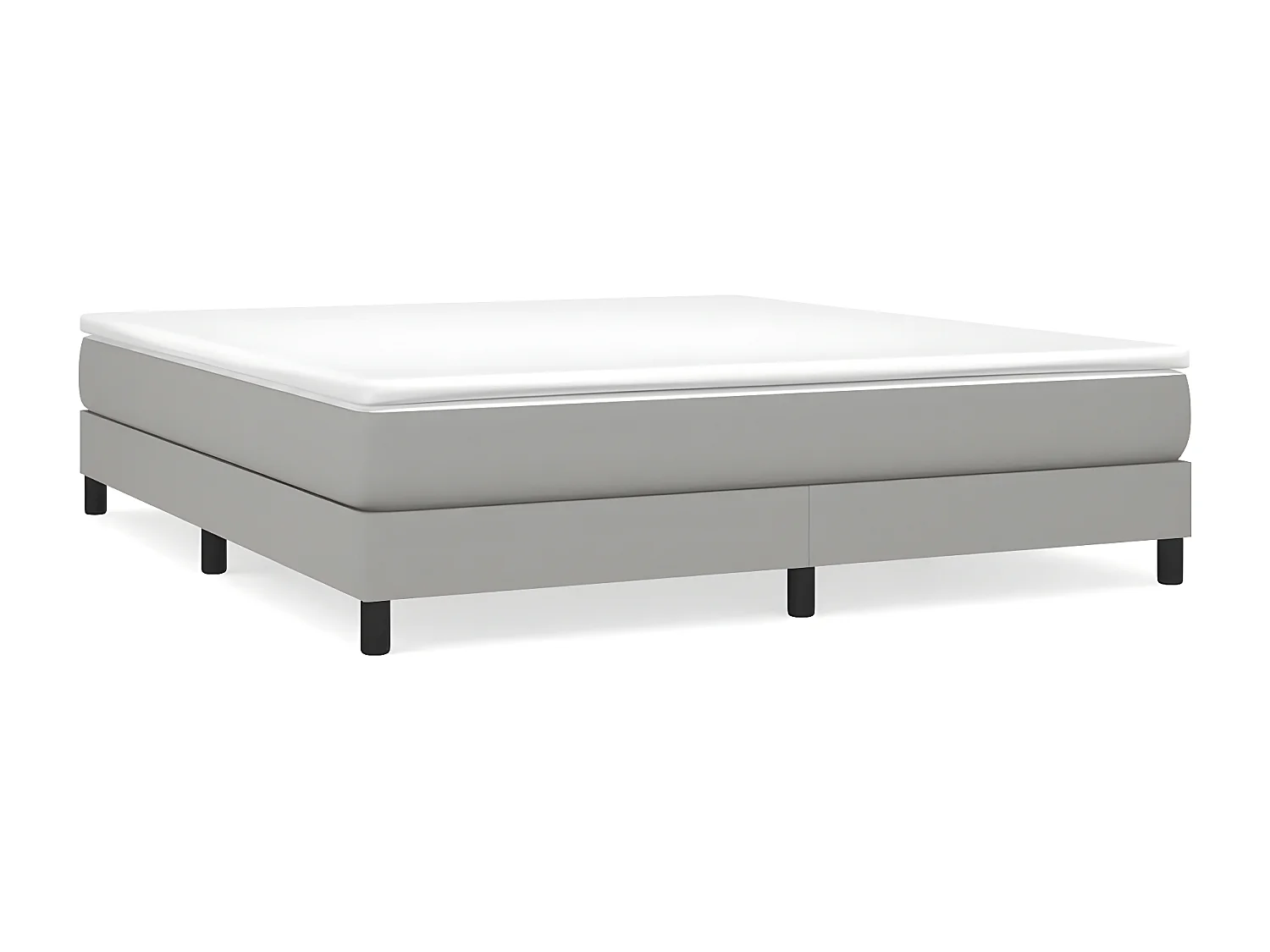 Sommier à lattes de lit avec matelas Gris clair 180x200 Tissu