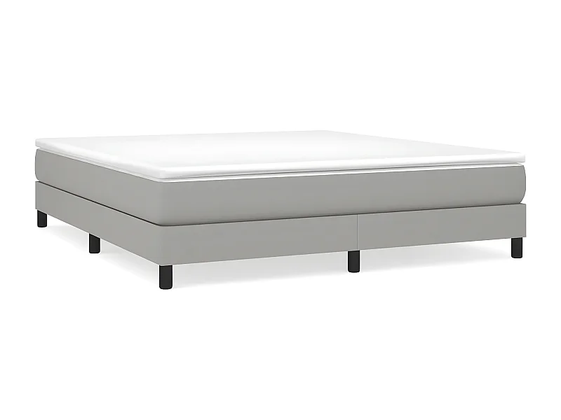 Sommier à lattes de lit avec matelas Gris clair 180x200 Tissu