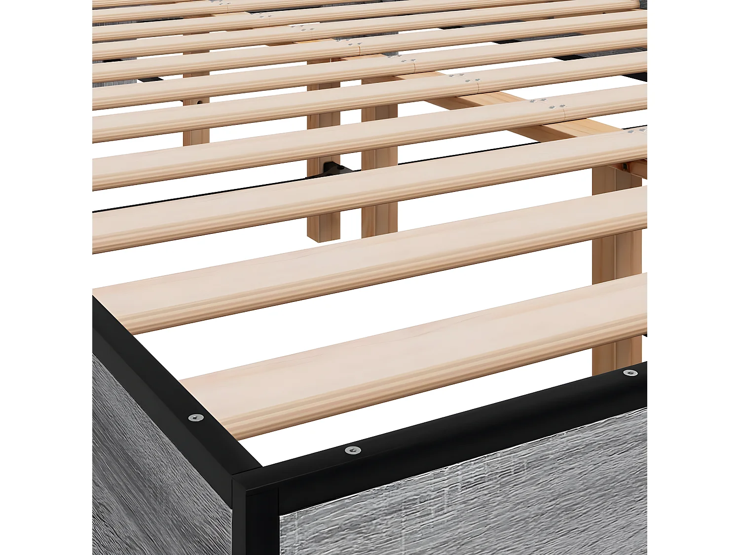 Cadre de lit sonoma gris 120x200 bois d'ingénierie et métal