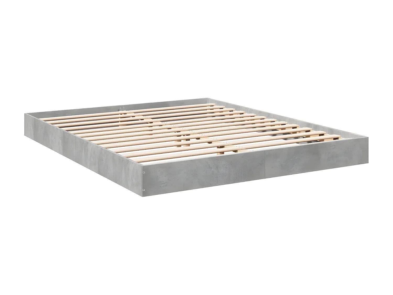 Cadre de lit gris béton 150x200 bois d'ingénierie