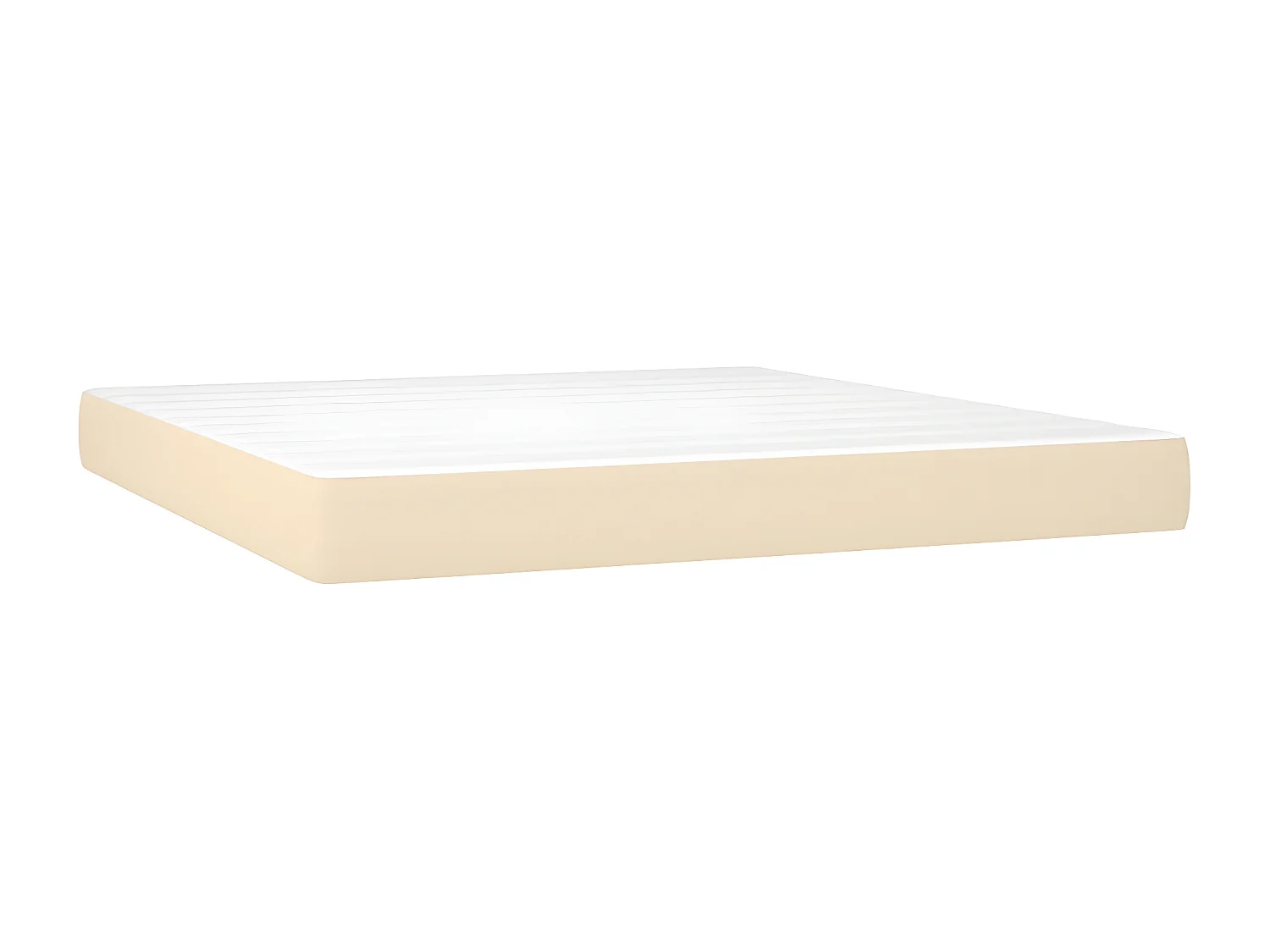 Sommier à lattes de lit avec matelas Crème 180x200 Tissu