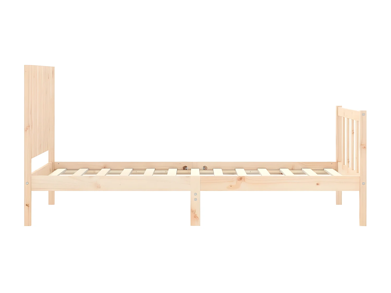 Cadre de lit et tête de lit 100x200 bois massif