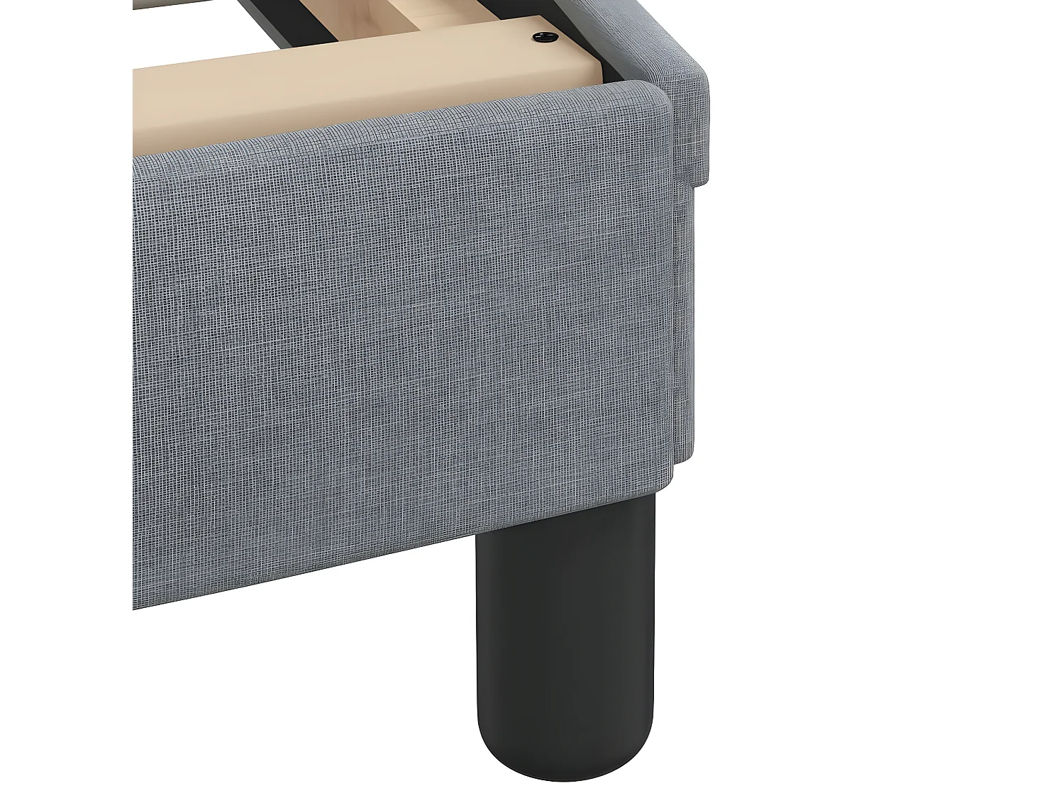 Lit avec matelas gris clair 120x200 tissu