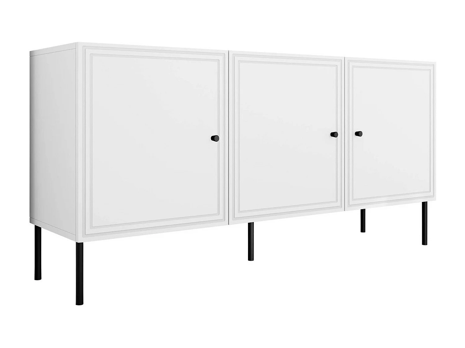 Buffet Monciru 100, Blanc, 75x151x40cm, MDF|Stratifié