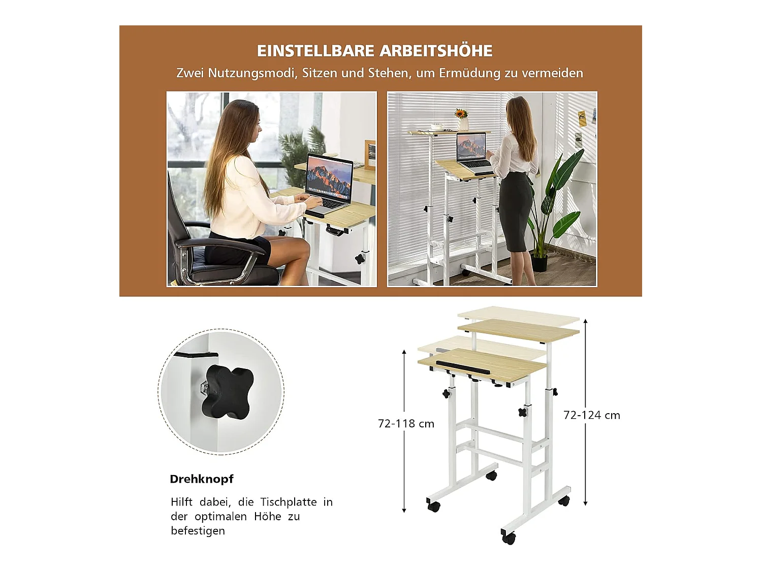 Sitz-Steh Schreibtisch Stehschreibtisch TI89605