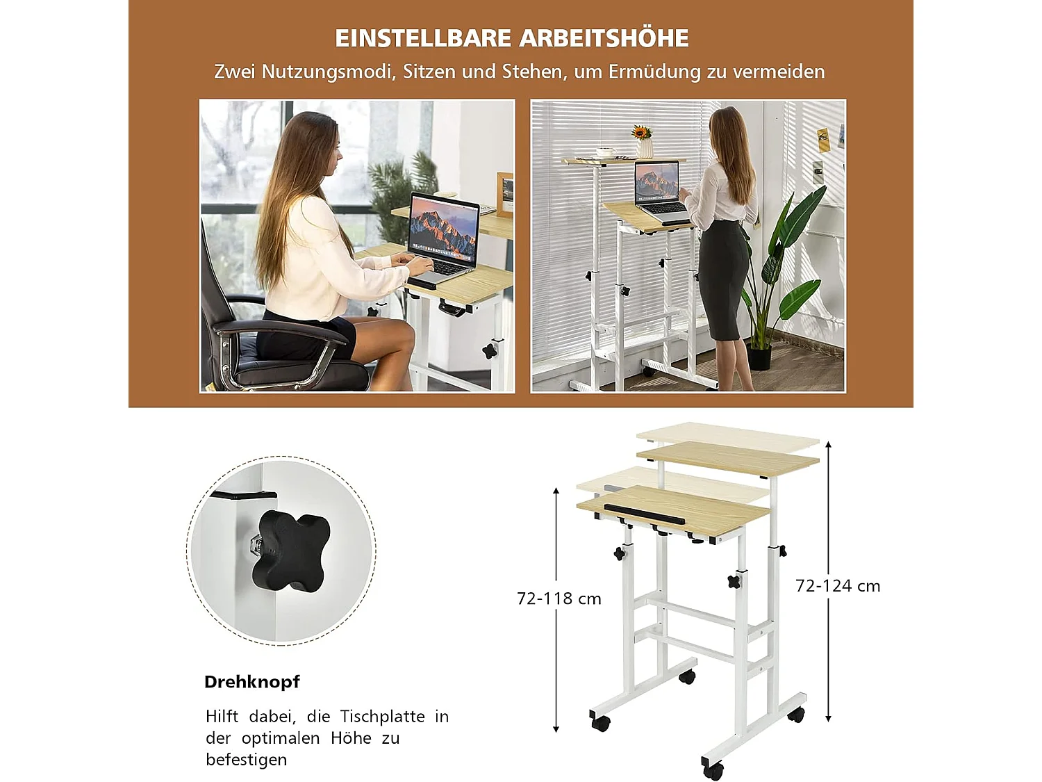 Sitz-Steh Schreibtisch Stehschreibtisch TI89605