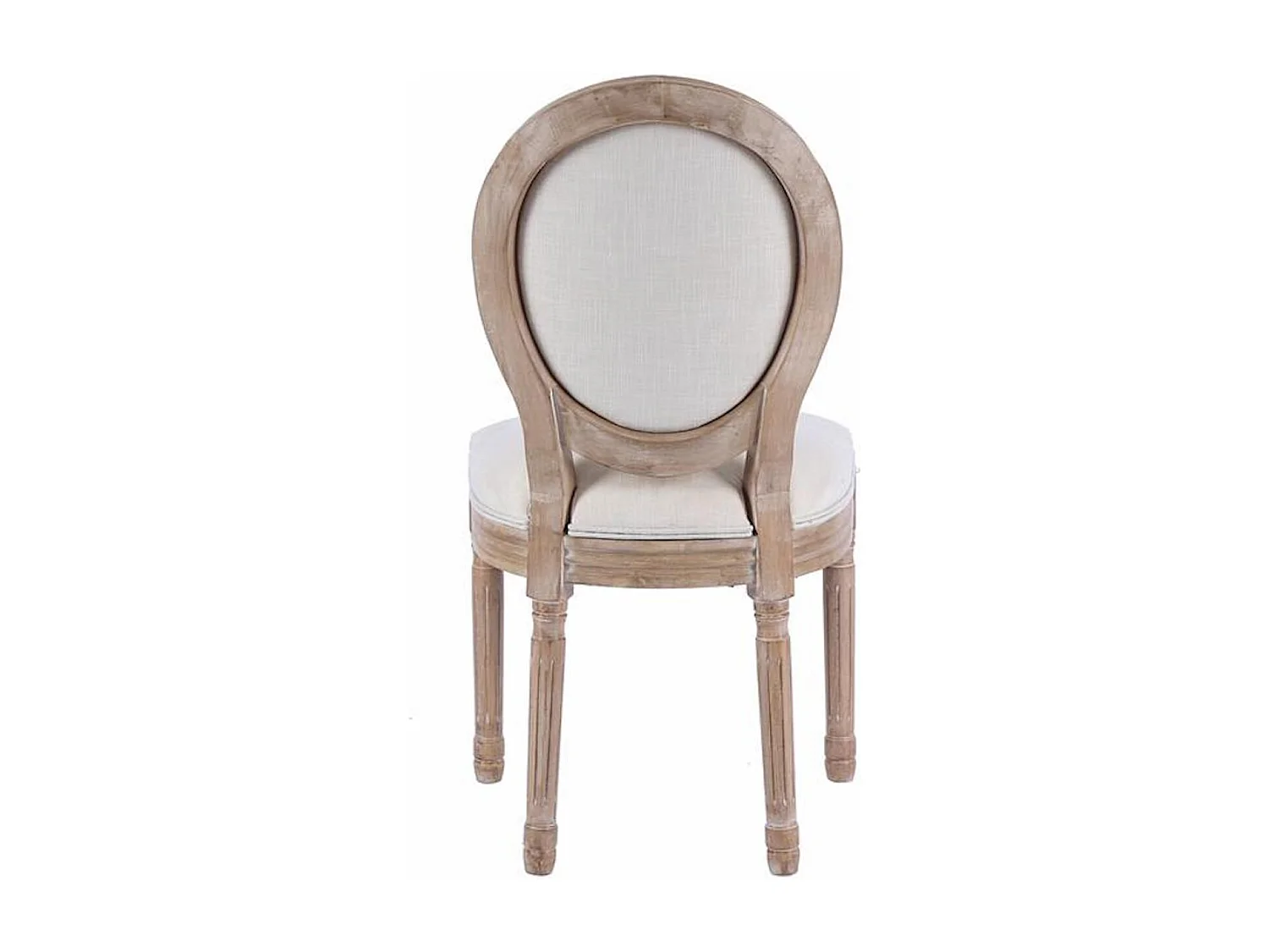 Chaise medaillon Louis XVI tissu beige clair - Lot de 2