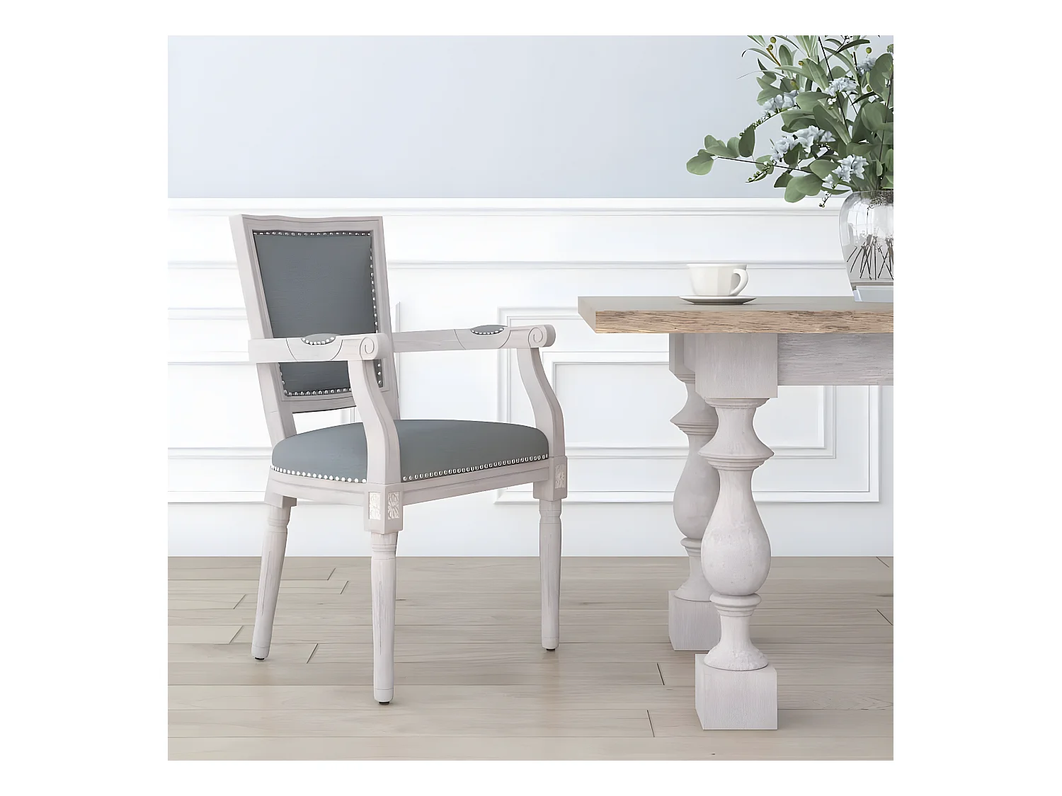 Chaise à manger Gris foncé Tissu