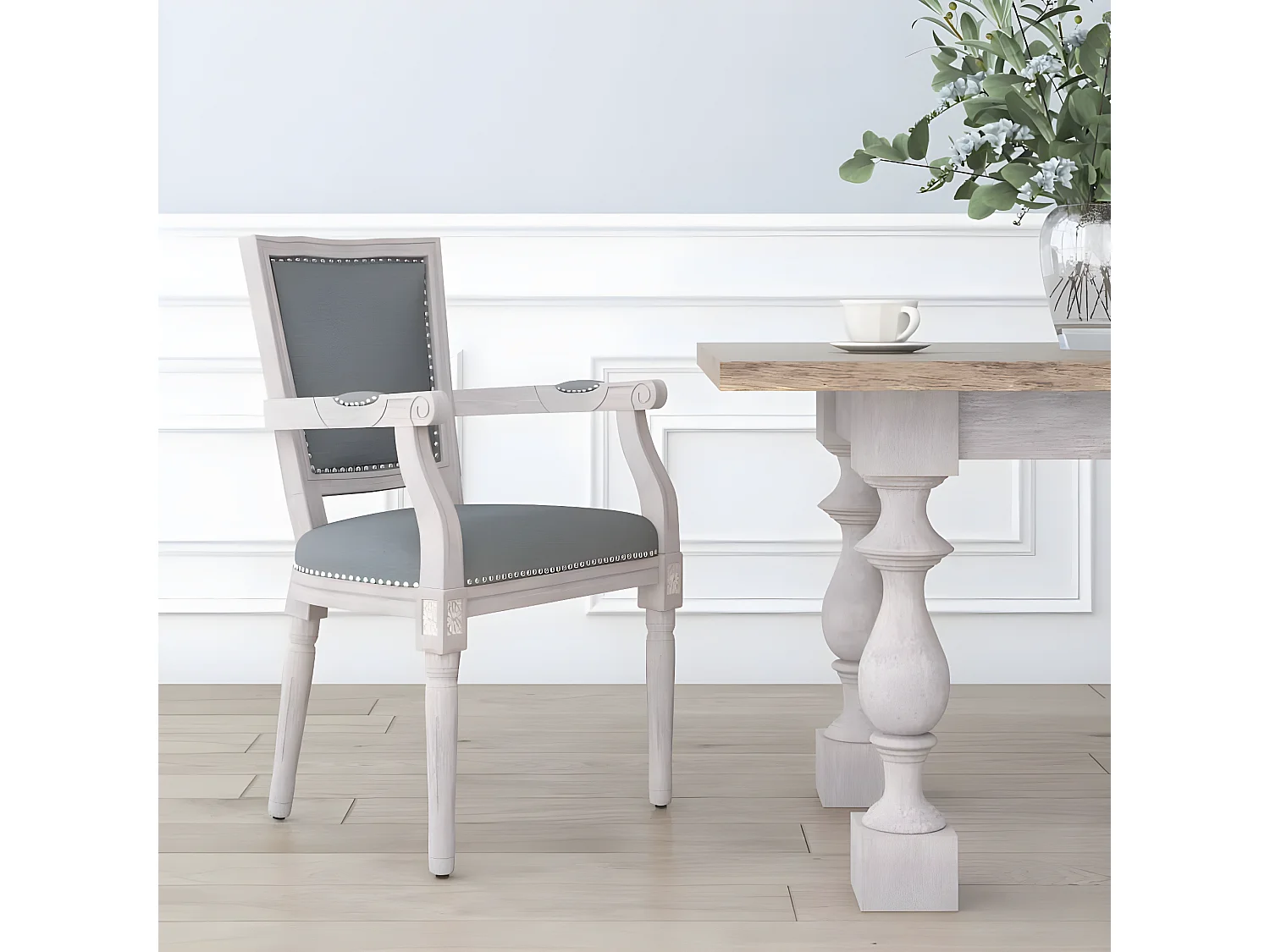 Chaise à manger Gris foncé Tissu