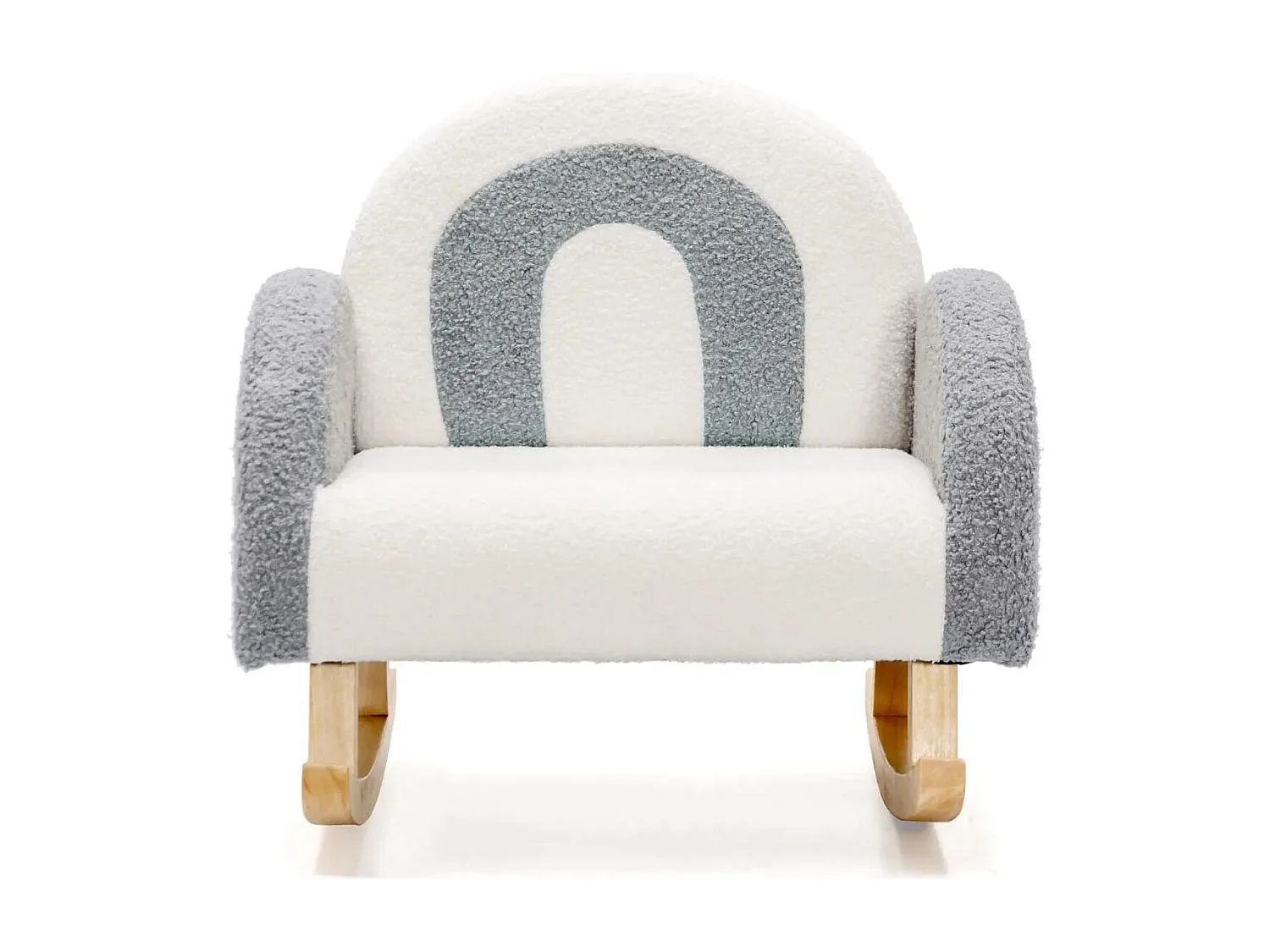 Kinder Gepolsterter Schaukelstuhl mit Massivholzbeinen Grau