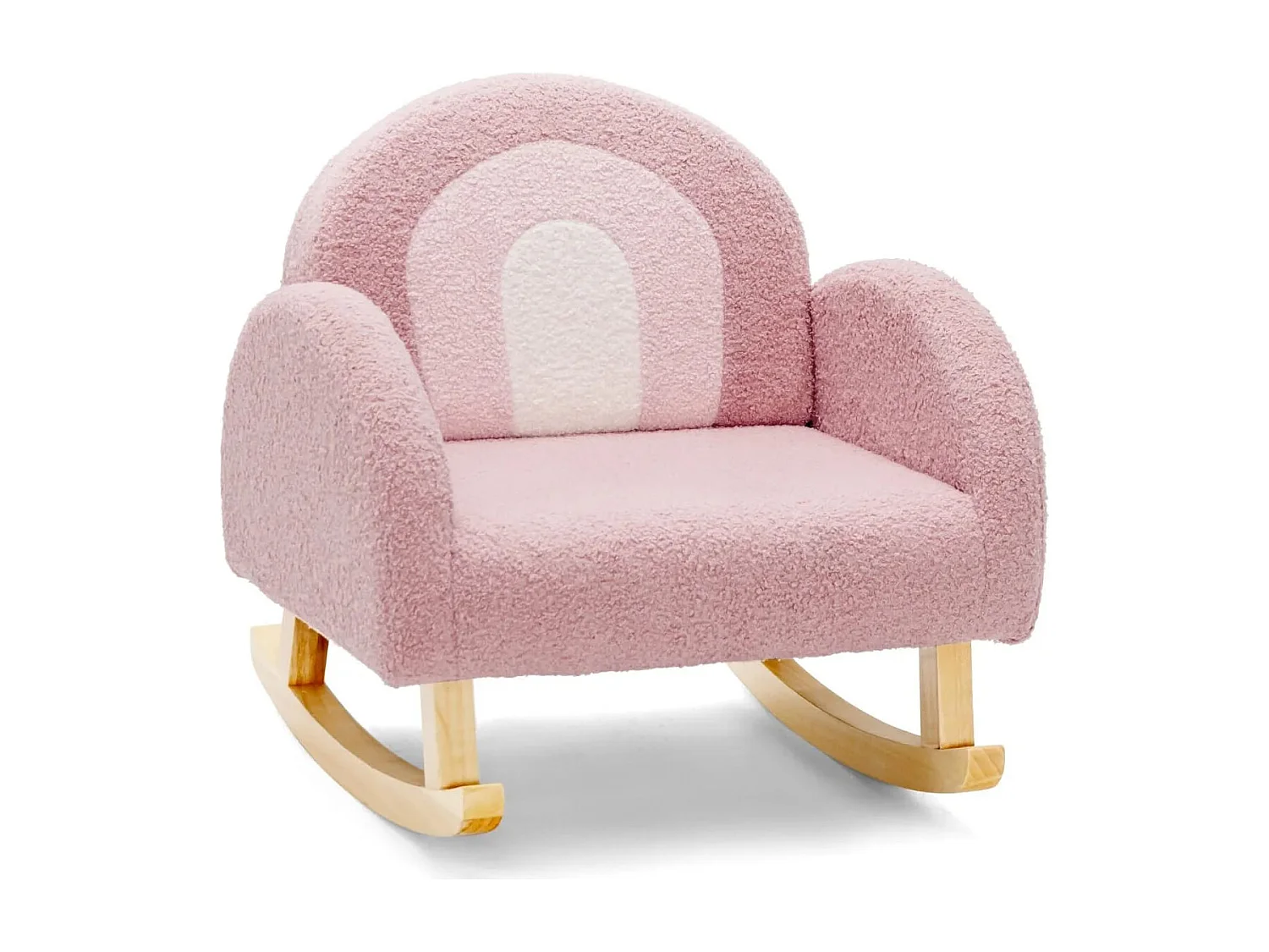 Kinder Gepolsterter Schaukelstuhl mit Massivholzbeinen Rosa